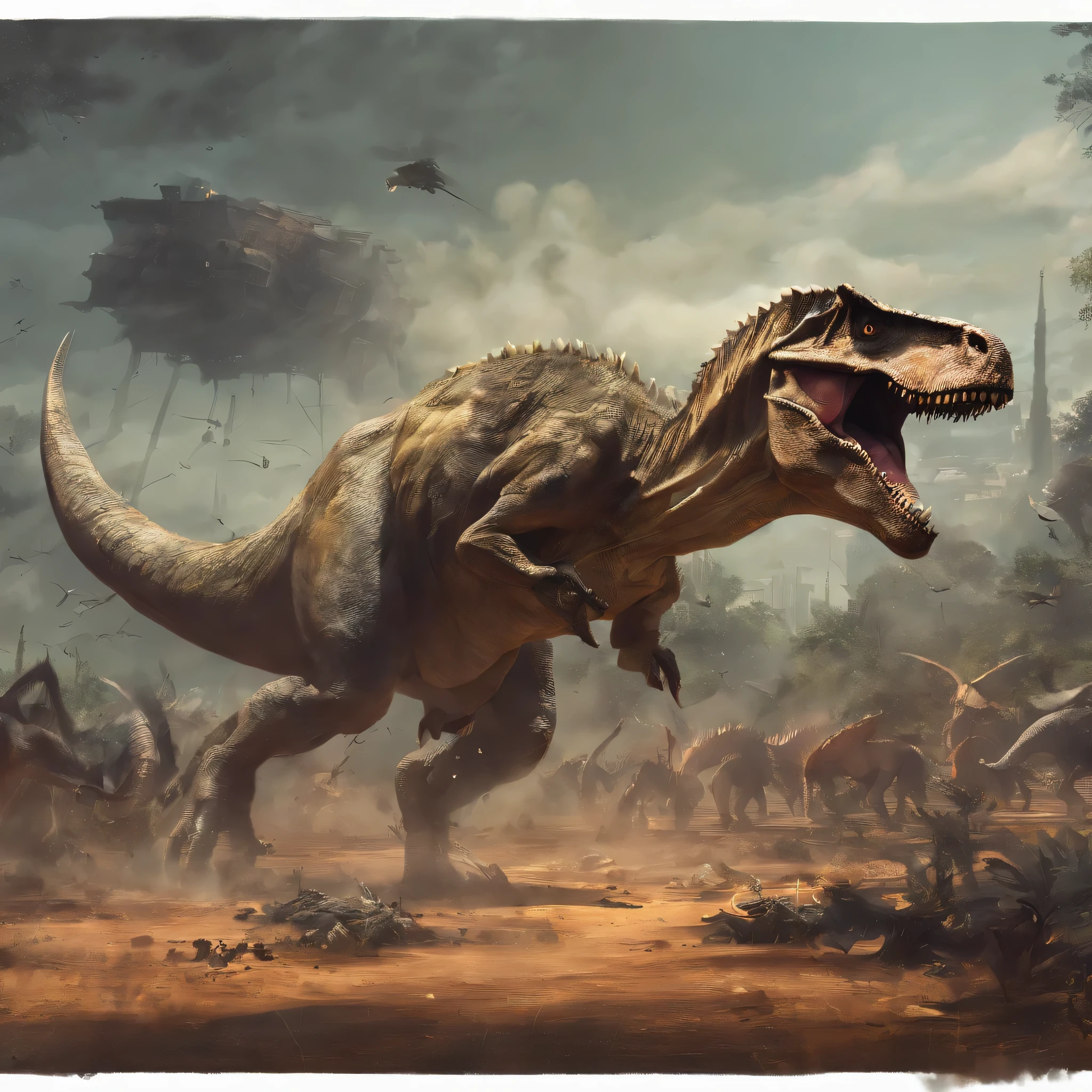 Criar dinossauro IA 8k hdr Max Attacked person々
