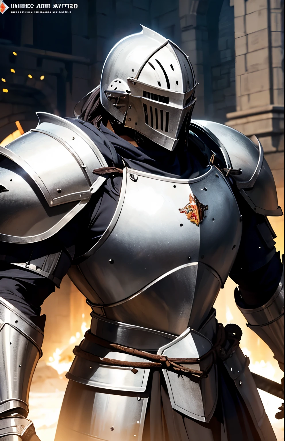 Knight, male, muscular, heavy Armor, medieval, detailed, cineatic lights, hd, ultra hd
