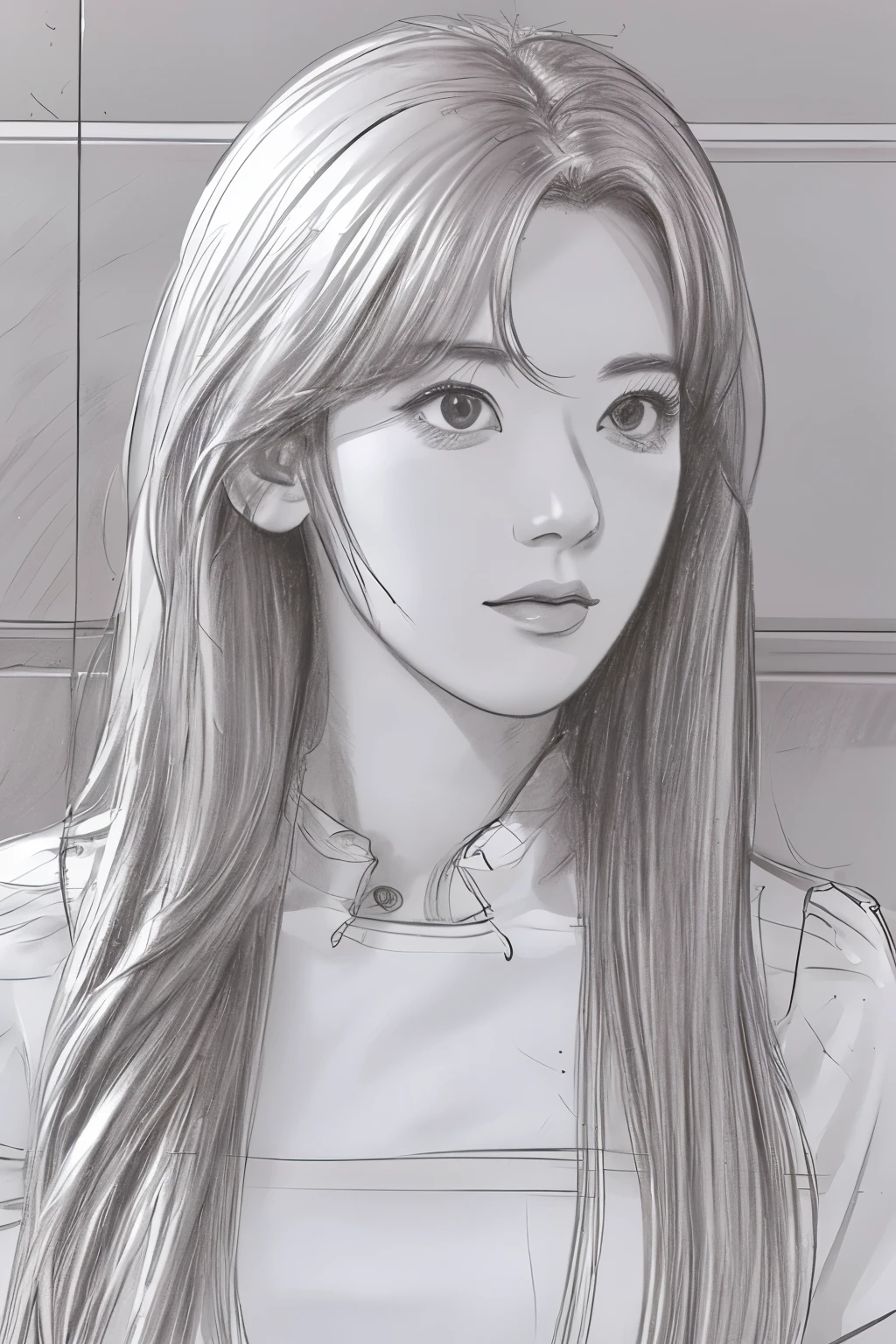beautiful, alone, 最high quality, High resolution,masterpiece, high quality, One girl, sketch, drawing, pencil speed drawing works, ((user manual, sketch:1.5)),