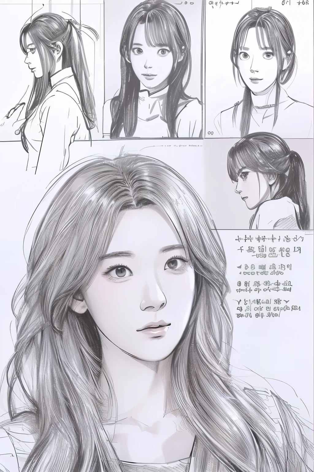 beautiful, alone, 最high quality, High resolution,masterpiece, high quality, One girl, sketch, drawing, pencil speed drawing works, ((user manual, sketch:1.5)),