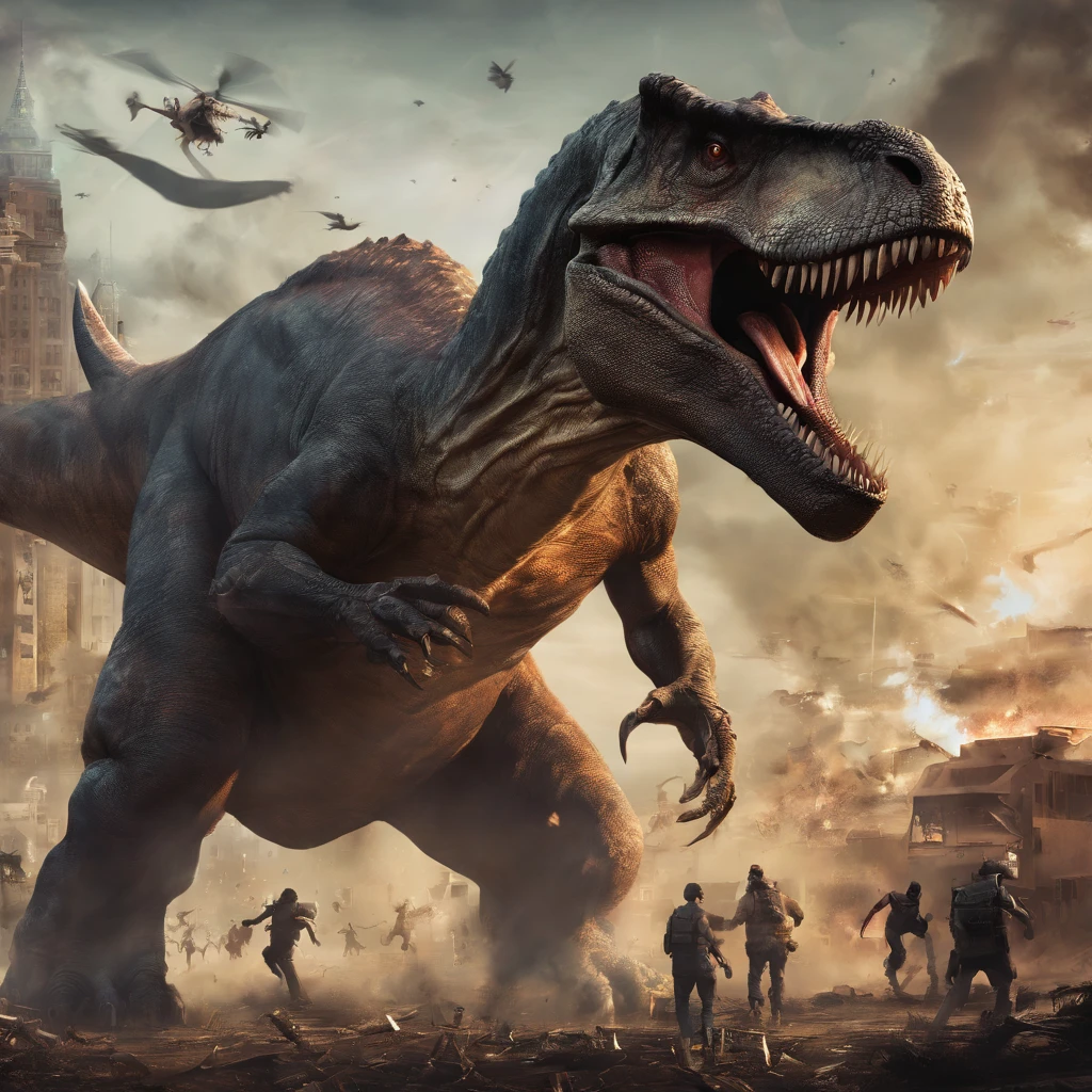 Criar dinossauro IA 8k hdr Max Attacked person々
Attacking people Dinosaurs are attacking residential areas
