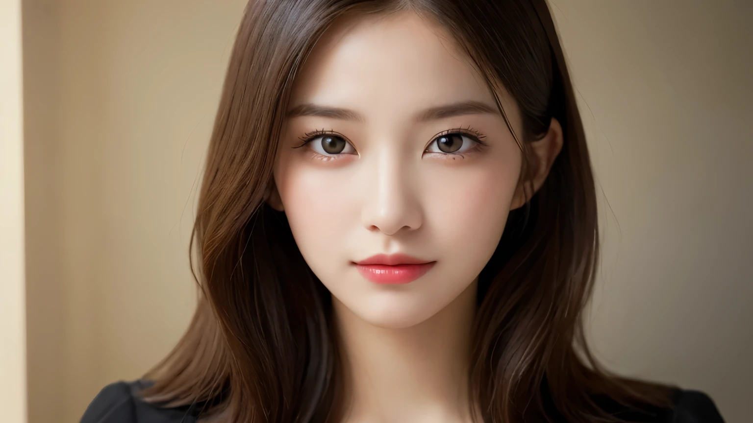 on the table, best quality, shape, Ultra Detailed, Finely, high resolution, 8k wallpaper, 完璧なダイナミックな構shape, Beautiful and delicate eyes, Medium Length Hair, Small Breasts, Natural lipstick, Smile,20 year old girl、midnight、Beautiful and detailed face、Perfect beautiful face,big eyes、original photo、Beautiful and delicate eyes、Small face、Beautiful duplex、Facelift and style,skirt、Beautiful golden ratio face,Long hair