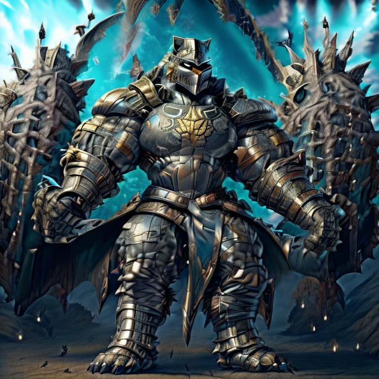 (masterpiece, best quality, detailed:1.2), detailed full body, a knight's mechanical armor, glowing wide and heavy armor, wears full body armor. massive muscles, huge pecs, chiseled abs, huge pectorals, exaggeratedly huge muscles. wearing a cloak. unusually developed muscular body big muscle, pecs, triceps, traps, waist narrow, unusually developed muscular body,