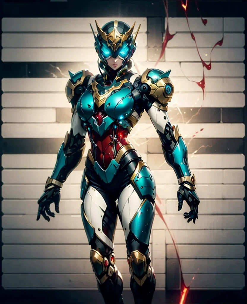 A woman adorned in fantasy-style full-body armor, a crown-concept fully enclosed helmet that unveils only her eyes, a composite layered chest plate, fully encompassing shoulder and hand guards, a lightweight waist armor, form-fitting shin guards, the overall design is heavy-duty yet flexible, the armor gleams with a golden glow, complemented by red and blue accents, exhibiting a noble aura, she floats above a fantasy-surreal high-tech city, this character embodies a finely crafted fantasy-surreal style armored hero in anime style, exquisite and mature manga art style, Queen Bee Concept Armor, (plasma, blood), ((bio mecha, long legs, elegant, goddess, femminine:1.5)), metallic, high definition, best quality, highres, ultra-detailed, ultra-fine painting, extremely delicate, professional, anatomically correct, symmetrical face, extremely detailed eyes and face, high quality eyes, creativity, RAW photo, UHD, 32k, Natural light, cinematic lighting, masterpiece-anatomy-perfect, masterpiece:1.5