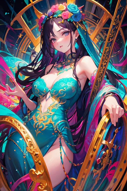 highest quality, The most beautiful woman in the world,Crazy Ideas, Crazy colors, Crazy Details, Crazy contrast, Disorganized, A strange and mysterious world, A very ordinary and unremarkable frame