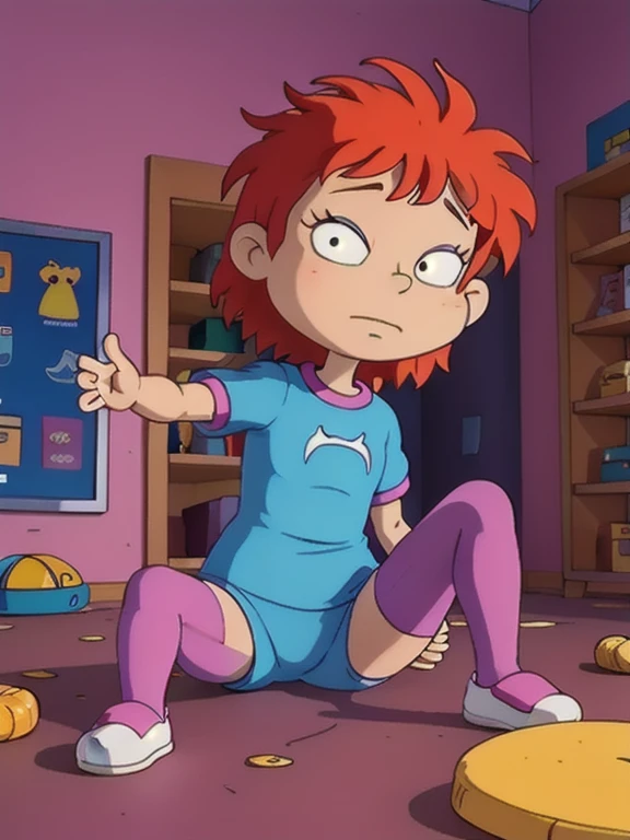 angelicapickles, flat torso, tights, squattin, spread legs