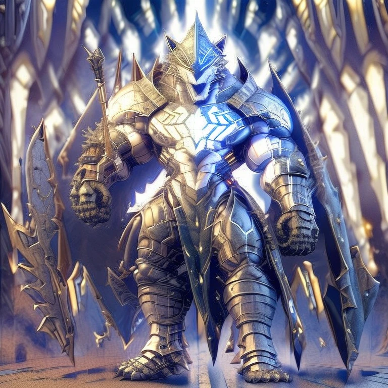 (masterpiece, best quality, detailed:1.2), detailed full body, SOLO, glowing wide and heavy armor, wears full body armor. massive muscles, huge pecs, chiseled abs, huge pectorals, exaggeratedly huge muscles. wearing a cloak. unusually developed muscular body big muscle, pecs, triceps, traps, waist narrow, unusually developed muscular body,