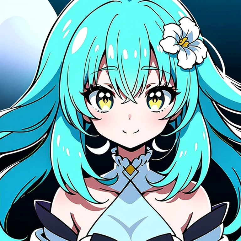 **Japanese anime, A picture that looks like it was drawn with Copics,crystal style, crystal clear,girl with ferret, under the blue moon, ferret, it was meticulously written, picture with elaborate writing, cute girl over smile, with Ferret,Flower, bold and strong line drawing, vivid acrylic painting, vivid thick paint, vivid, plain background, beautiful proof, highest resolution 16K, beautiful anime girl that is betrayeded by a Ferret, hair is short, ferret, Beautiful lightcyan high lights in her beautiful kind eyes, background is twinkle,Beautiful girl with a loose airy bright colorful hair with diamond high lights,Transparent dress, ,thick aquarelle colors,colorful,honeydew and diamond, lightcyan and white and light Effects,wallpaper,architecture,High quality, high image quality, great amount of drawing,pixiv illustration, transparency, Japanese anime,upper body,white tone, delicate brushwork,distinct color