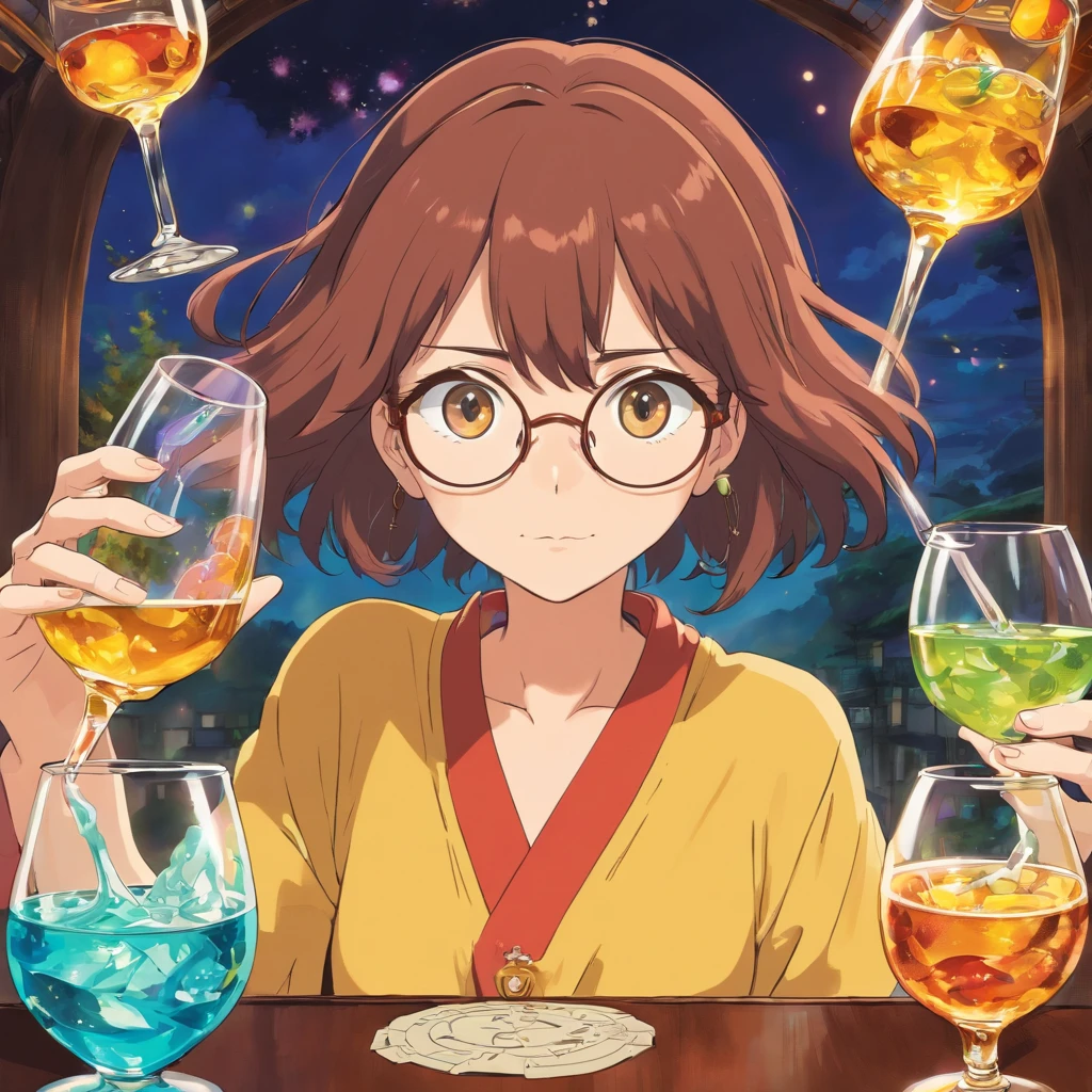 Psychokinesis woman liquor Glasses