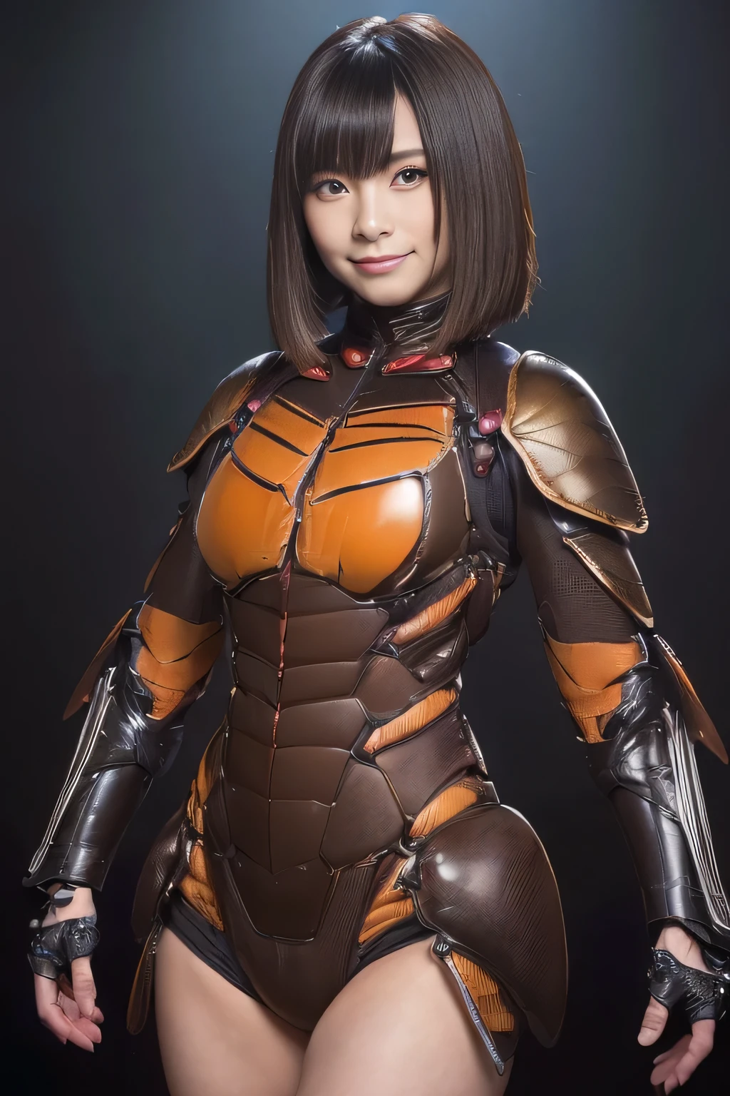 (high resolution,masterpiece,best quality,extremely detailed CG, anime, official art:1.4), realistic, photo, amazing fine details, all intricate, gloss and shiny,awesome many layers, 8k wall paper, 3d, sketch, kawaii, illustration,( solo:1.4), perfect female proportion,villainess, (fusion of dark brown cockroach and lady:1.4), (brown cockroach form lady:1.2), (brown cockroach lady:1.2), (fusion:1.2), (solo:1.4), (evil smile:1.2), muscular, abs, (cockroach brown exoskeleton bio insect suit:1.4), (cockroach brown exoskeleton bio insect armor:1.2), (brown transparency cockroach wing:1.4), (brown cockroach antennae:1.3),
