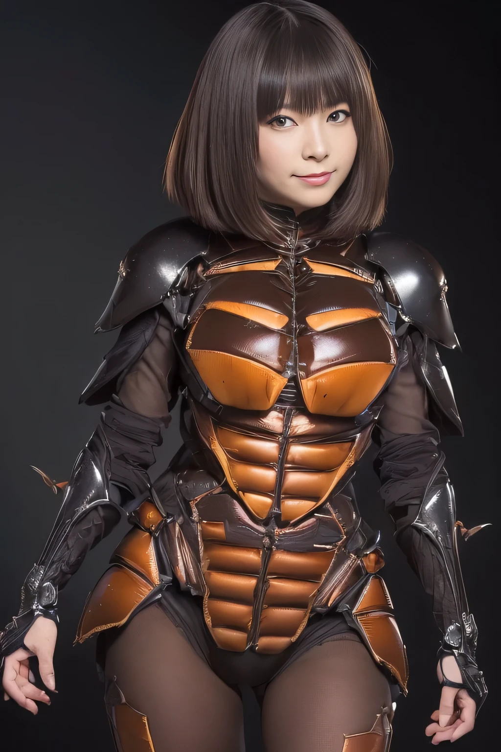 (high resolution,masterpiece,best quality,extremely detailed CG, anime, official art:1.4), realistic, photo, amazing fine details, all intricate, gloss and shiny,awesome many layers, 8k wall paper, 3d, sketch, kawaii, illustration,( solo:1.4), perfect female proportion,villainess, (fusion of dark brown cockroach and lady:1.4), (brown cockroach form lady:1.2), (brown cockroach lady:1.2), (fusion:1.2), (solo:1.4), (evil smile:1.2), muscular, abs, (cockroach brown exoskeleton bio insect suit:1.4), (cockroach brown exoskeleton bio insect armor:1.2), (brown transparency cockroach wing:1.4), (brown cockroach antennae:1.3),