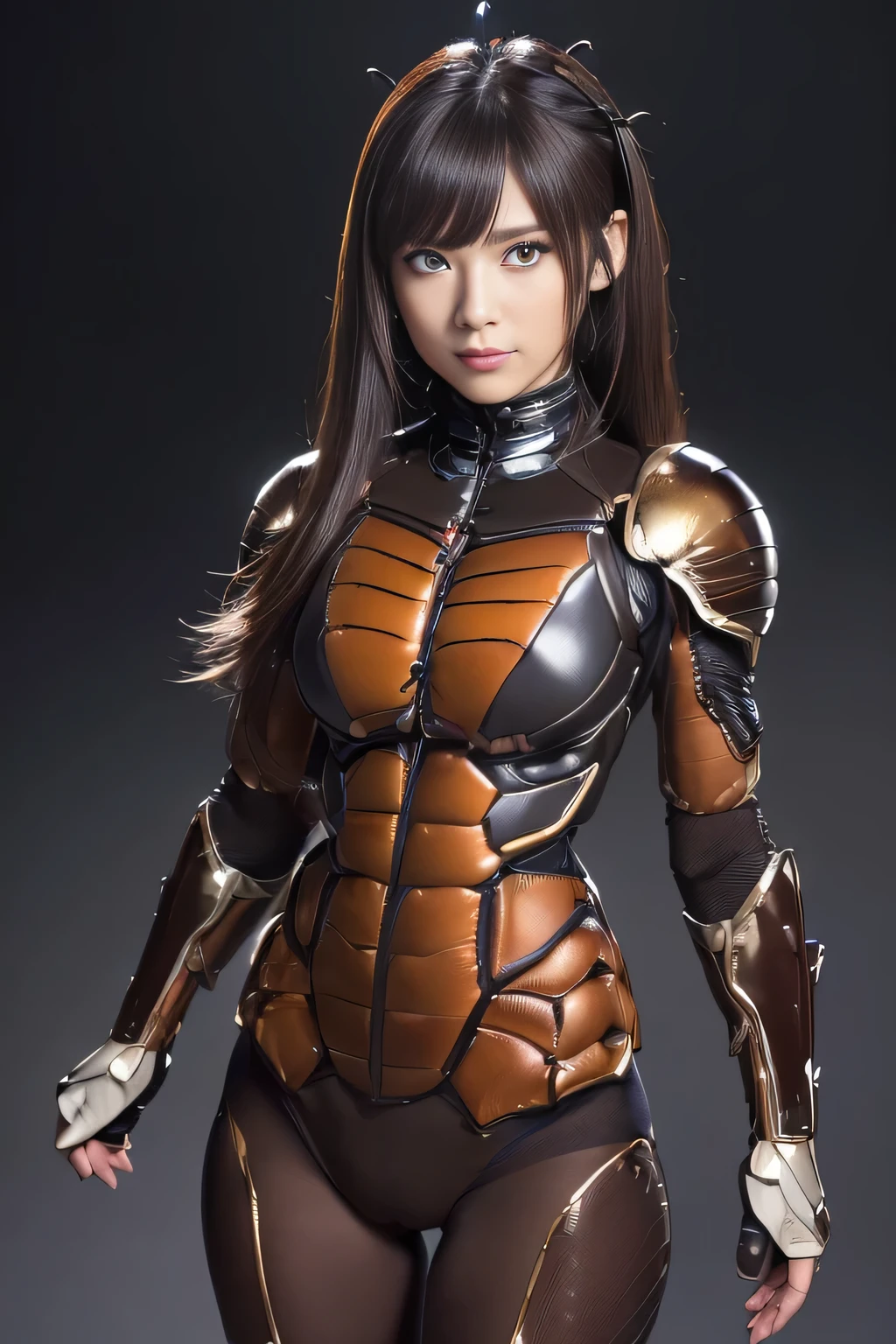 (high resolution,masterpiece,best quality,extremely detailed CG, anime, official art:1.4), realistic, photo, amazing fine details, all intricate, gloss and shiny,awesome many layers, 8k wall paper, 3d, sketch, kawaii, illustration,( solo:1.4), perfect female proportion,villainess, (fusion of dark brown cockroach and lady:1.4), (brown cockroach form lady:1.2), (brown cockroach lady:1.2), (fusion:1.2), (solo:1.4), (evil smile:1.2), muscular, abs, (cockroach brown exoskeleton bio insect suit:1.4), (cockroach brown exoskeleton bio insect armor:1.2), (brown transparency cockroach wing:1.4), (brown cockroach antennae:1.3),