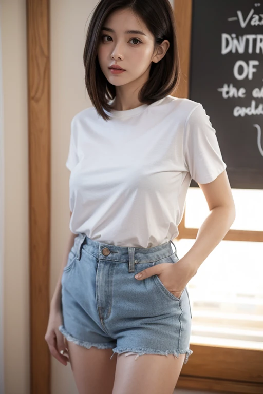 a woman wearing really short clothes