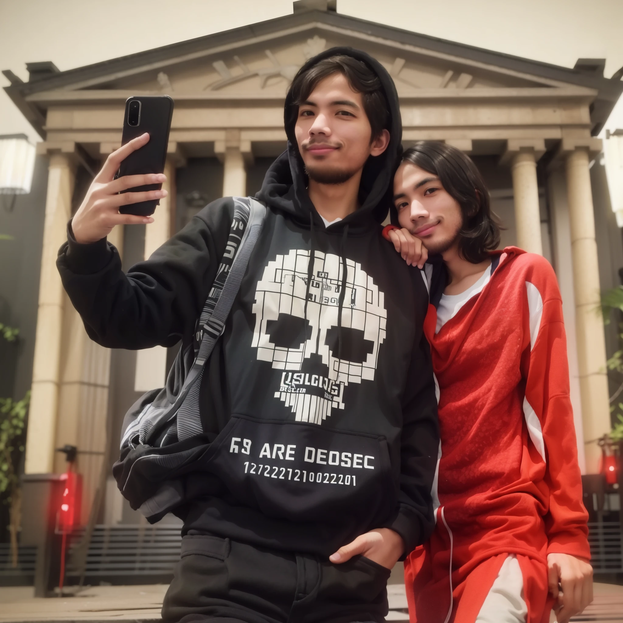 Male, 26 old years, handsome, hoody jacket, smile, short cut hair, masterpiece 
