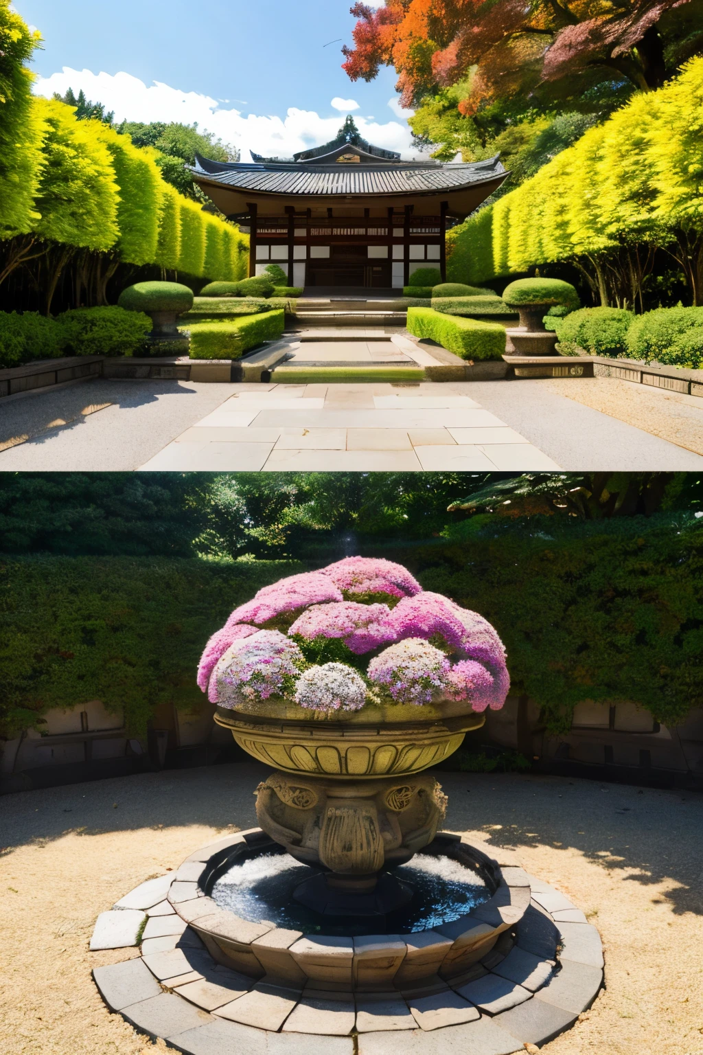 autumn、Yanagidani Kannon Temple【Nagaokakyo area】:
There is a beautiful flower water fountain that changes with the seasons.。
You can also enjoy the hydrangea flower water basin.