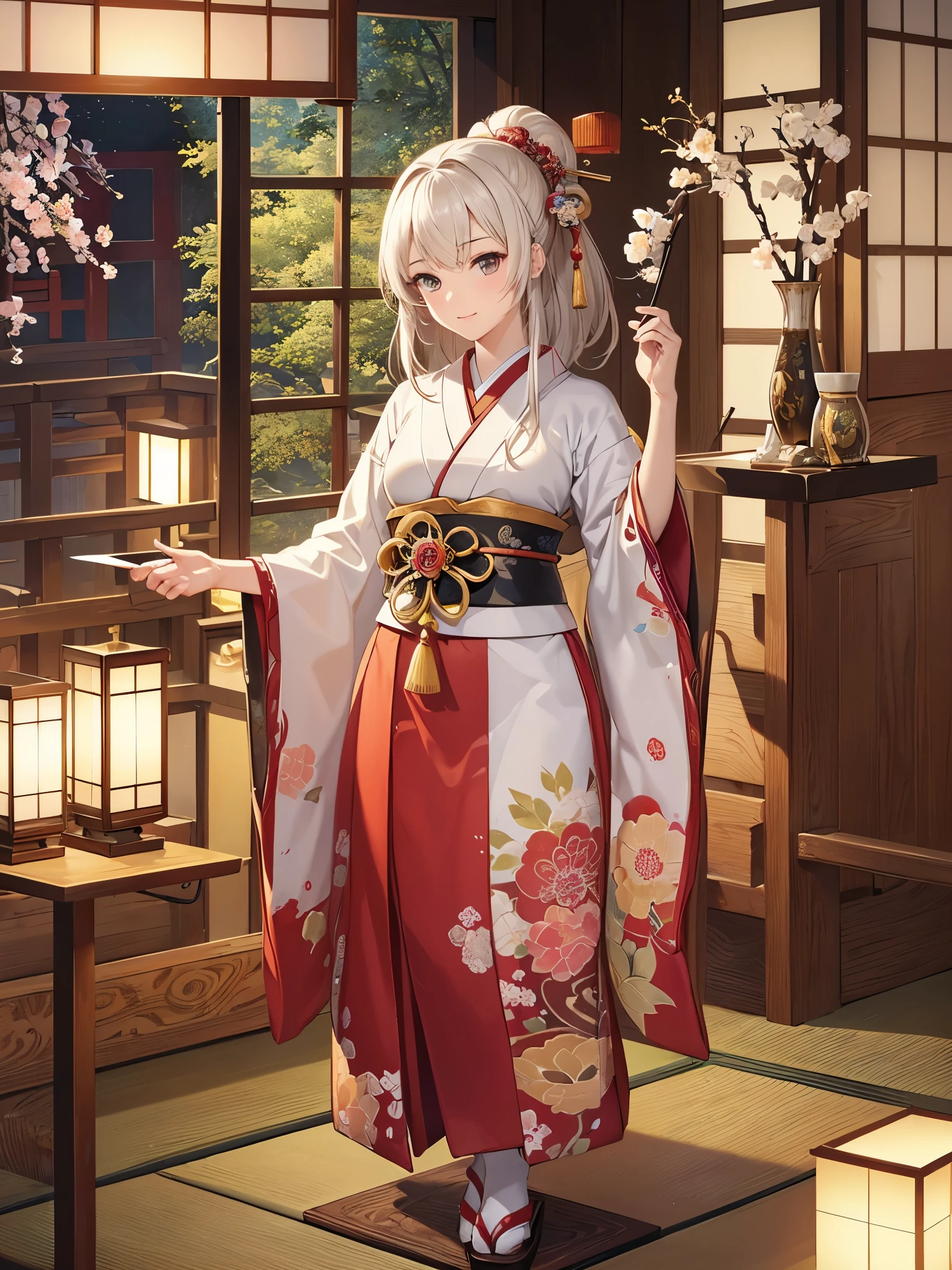 ((highest quality)),(Ultra-high resolution),(Very detailed),(Detailed Description),((The best CG)),(A masterpiece),Ultra-detailed art,Amazing painting art,(Japanese art, precisely rendered down to the smallest detail:1.5),Heian Emaki:1.7, (1 female:1.6),court poet:1.5,A kind smile:1.6, (A beautifully detailed 12-height:1.8), incense burner:1.4,