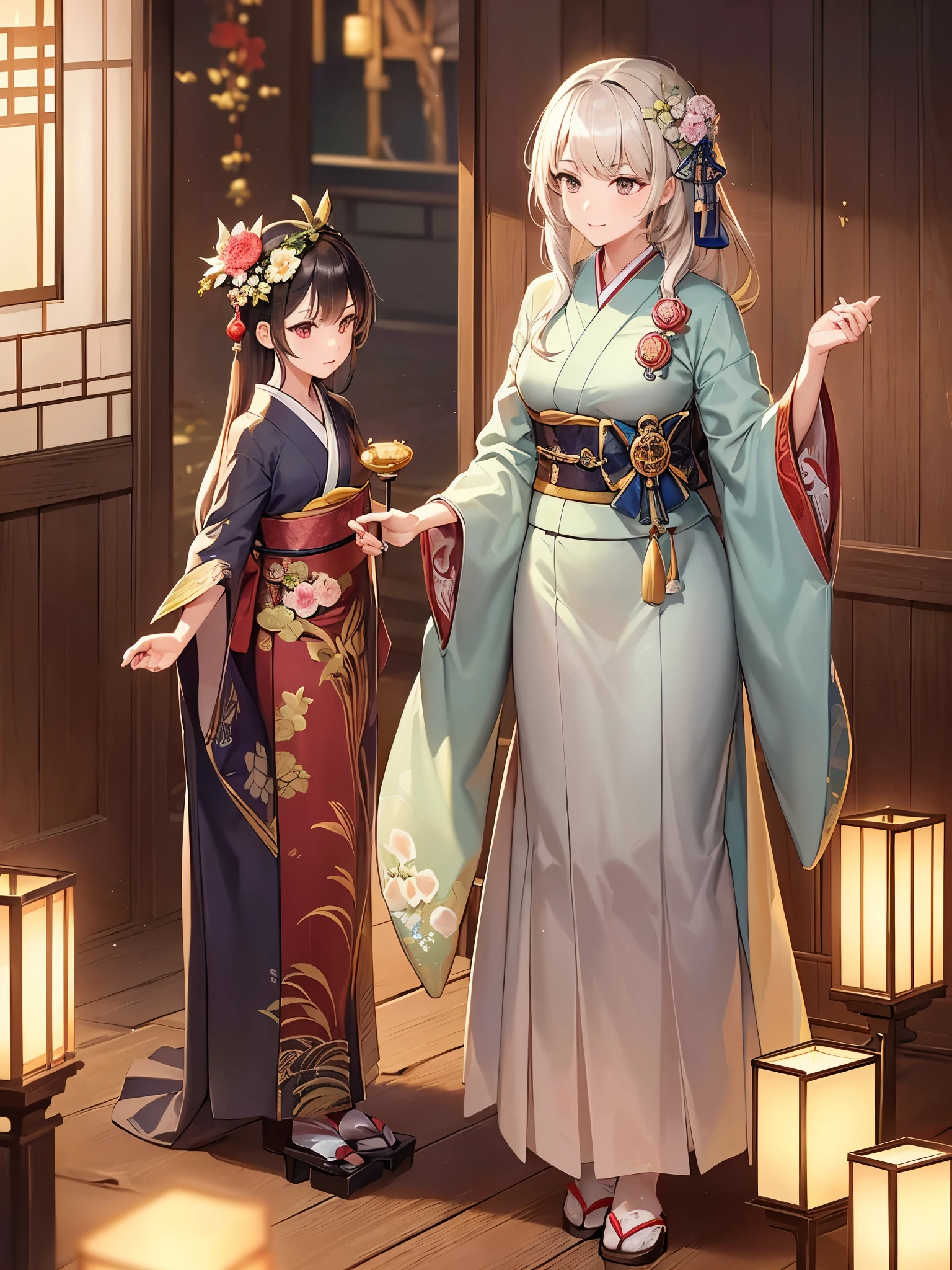 ((highest quality)),(Ultra-high resolution),(Very detailed),(Detailed Description),((The best CG)),(A masterpiece),Ultra-detailed art,Amazing painting art,(Japanese art, precisely rendered down to the smallest detail:1.5),Heian Emaki:1.7, (1 female:1.6),court poet:1.5,A kind smile:1.6, (A beautifully detailed 12-height:1.8), incense burner:1.4,
