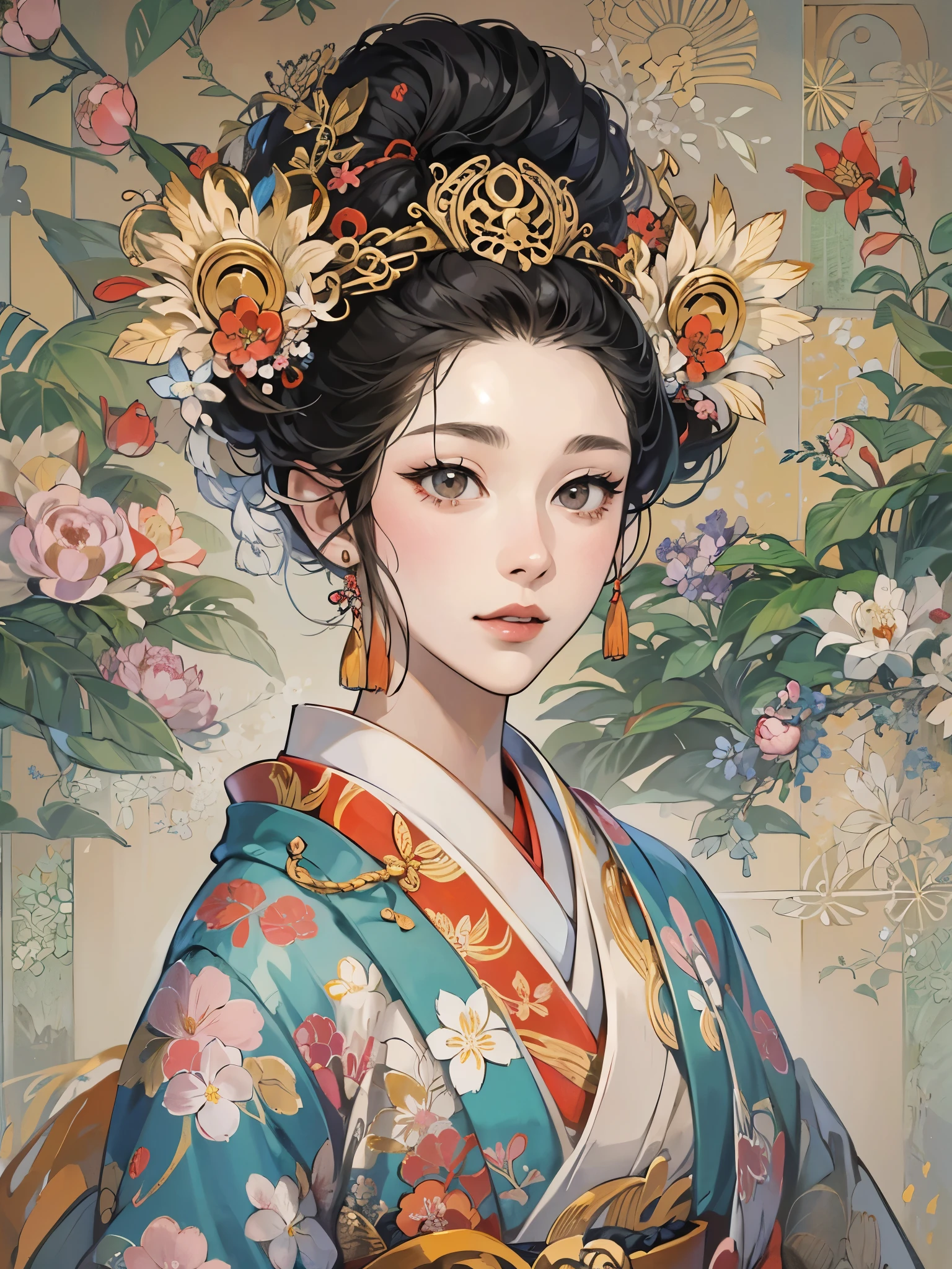 ((highest quality)),(Ultra-high resolution),(Very detailed),(Detailed Description),((The best CG)),(A masterpiece),Ultra-detailed art,Amazing painting art,(Japanese art, precisely rendered down to the smallest detail:1.5),Heian Emaki:1.7, (1 female:1.6),court poet:1.5,A kind smile:1.6, (A beautifully detailed 12-height:1.8), incense burner:1.4,