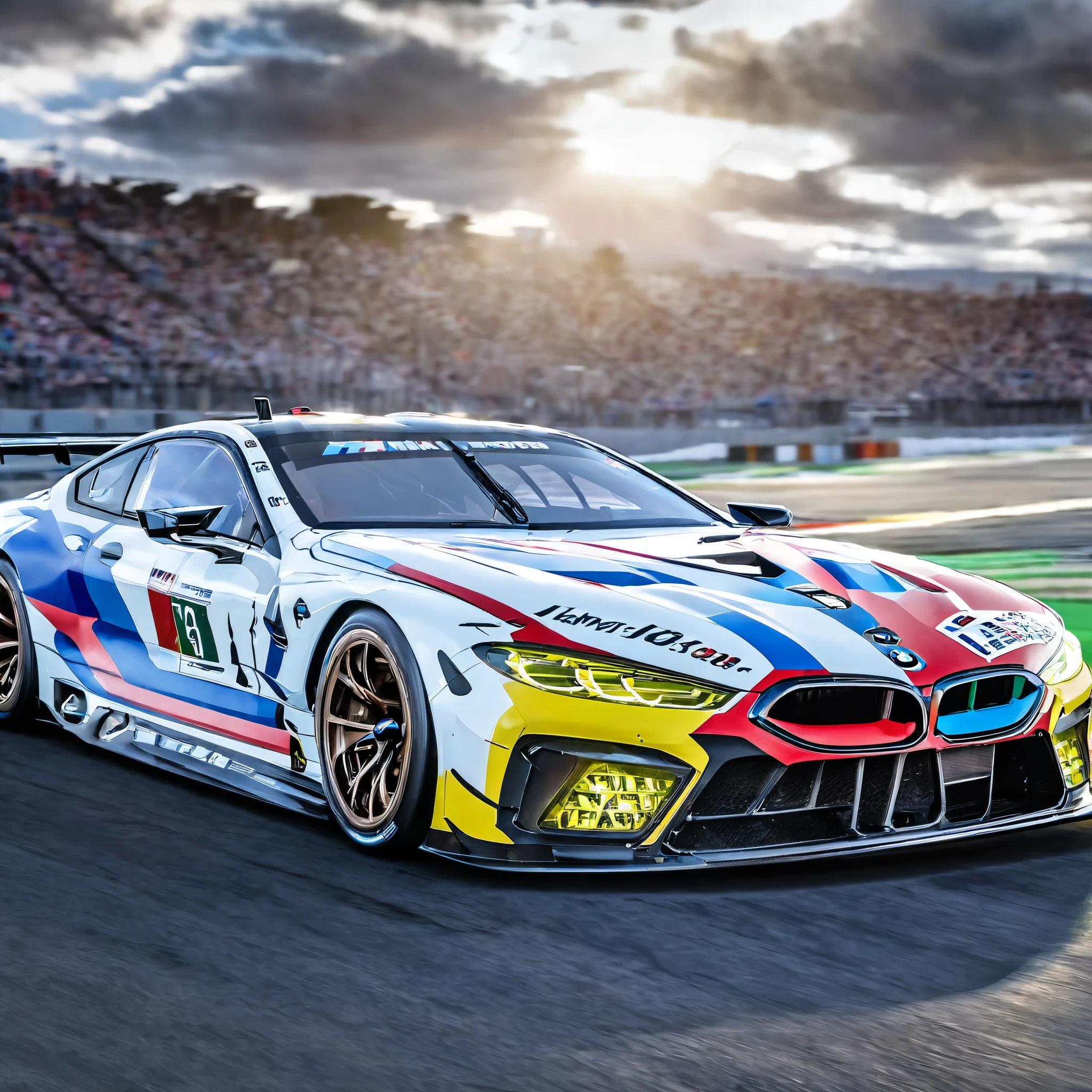 BMW M8 GTE F92, UHD, HDR, 8k, best quality, masterpiece, cinematic lighting, award winning, digital print, photo realistic, best quality