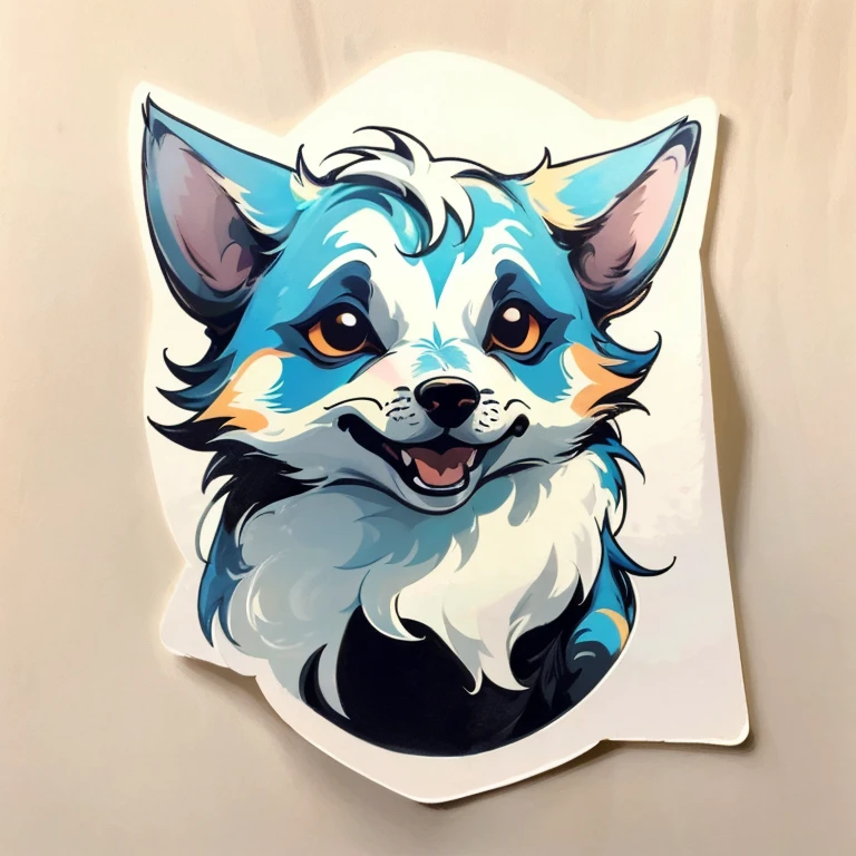 (highest quality, masterpiece:1.2), beautiful, Detailed wolf portrait, Simple Background, Stickers
