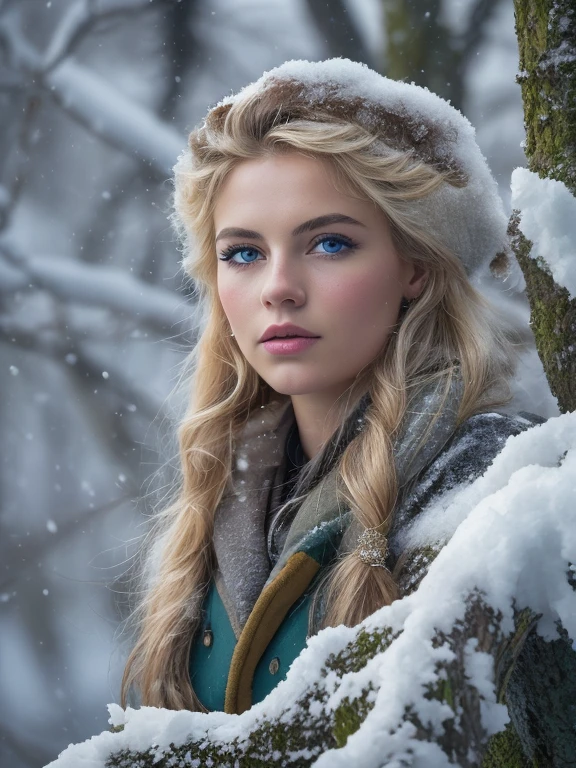 RAW, Best quality, high resolution, masterpiece: 1.3), European Girl with Long Blonde Hair, Masterpiece, soft features, professional attire, Prehistory of New York City, winter scene, detailed hair, high texture, Ultra HD, 4K, 8K, high detail, ultra resolution, expressive blue eyes, serious expression, vivid colors, historically accurate clothing,SSIONEG project, archaeological discovery, ancient ruins, snow-covered trees, natural elements, (snow), (trees), (ruins), (archaeology), (historical), (professional), (serious), (archaeologist)

OR

RAW,