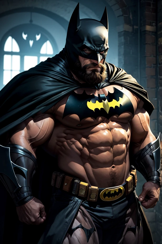 Batman,beard,big muscle
