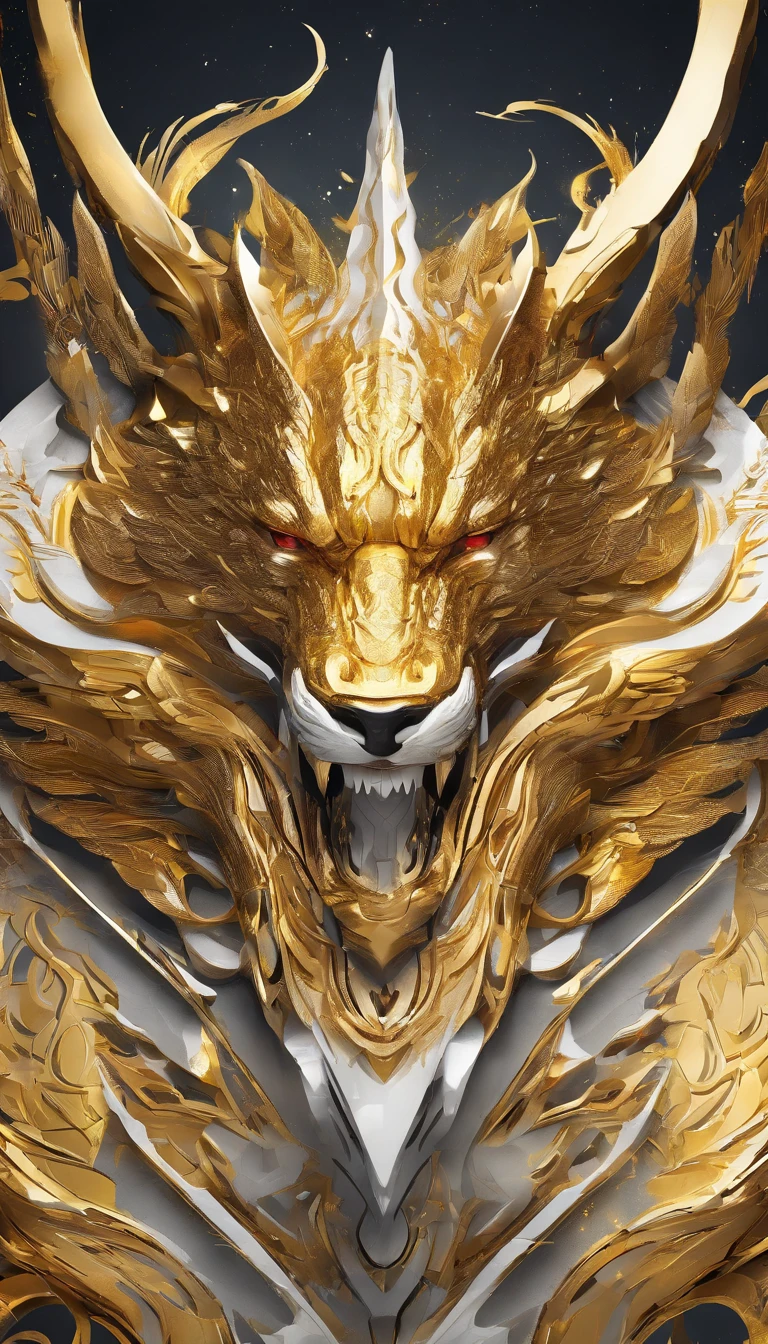 logo、masterpiece、(Golden Background:1)、Golden Chinese Dragon、god々々Hello、Wind、god々、Long undulating body、tooth、Upper body、Fantasy、god話、high quality、Very detailed、masterpiece、narrative poem、Particle Effects、Dynamic Effects