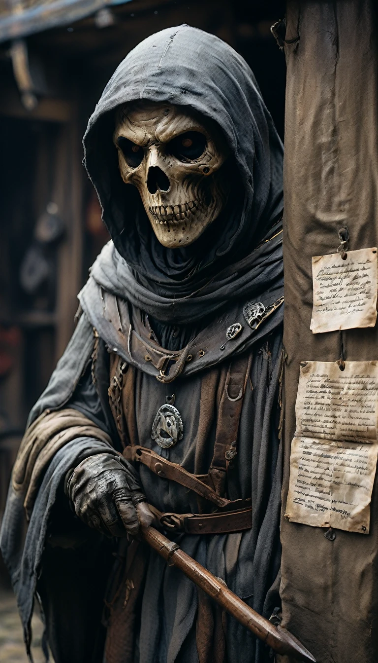Handwritten letters purportedly from Jack the Reaper, adorned with chilling symbols and taunting messages, delivered to the police or published in newspapers, further stoking fear and confusion, digital art trending on Artstation 8k HD high definition detailed realistic, circunstanciado, textura da pele, hiper detalhado, textura de pele realista, armadura, melhor qualidade, ultra high-resolution, (fotorrealista:1.4), high resolution, circunstanciado, Foto RAW, sharp re, by Lee Jeffries Nikon D850 film Stock Photography 4 Kodak Portra 400 camera F1.6 lens rich colors hyper realistic lifelike texture dramatic lighting unrealengine trending on artstation cinestill 800,