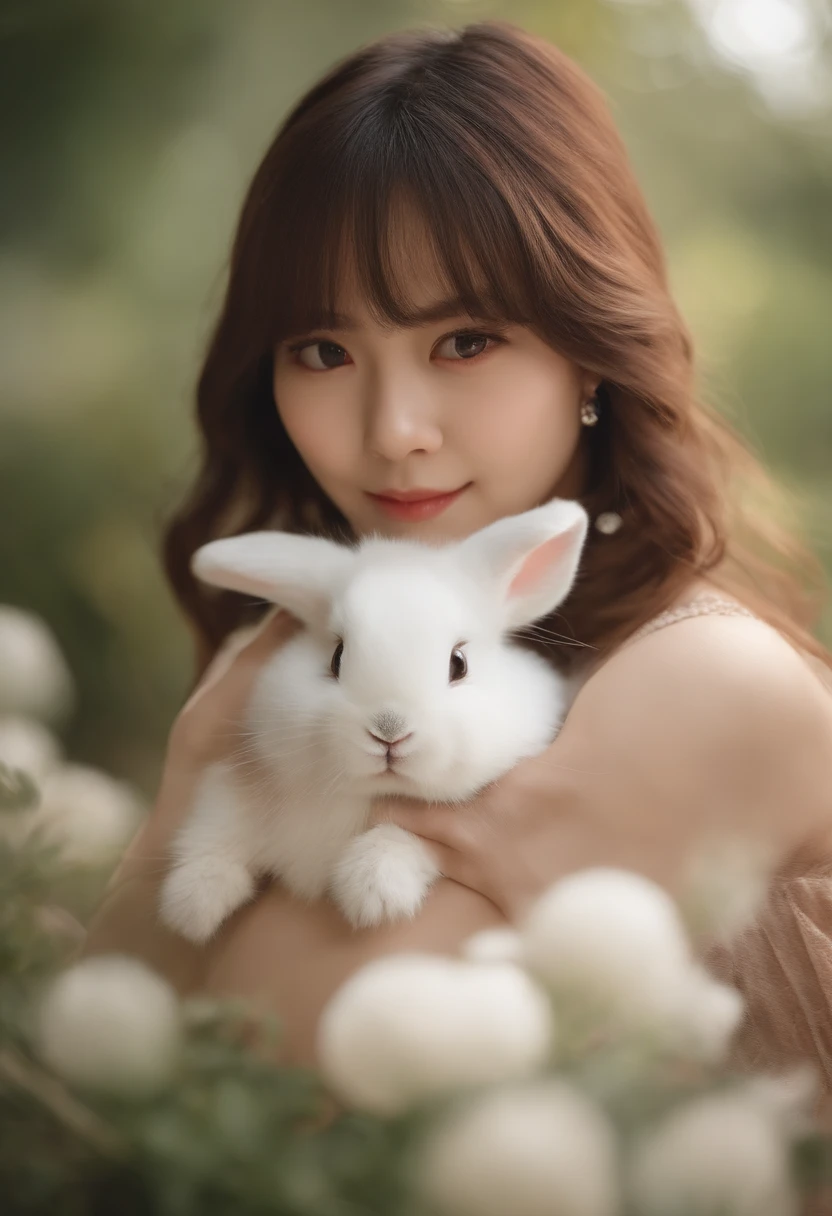 The cheeks are rounder than that rabbit、Also, the cheeks are slightly pink.。the color of the rabbit is brown,。