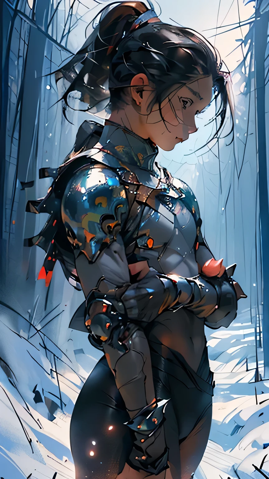 Ballet dancer in tight white tights, drops of sweat on the skin, muscular young man, large bulge, protruding codpiece 1,(1boy:1.5),13-year-old:1.5,teenager,femboy,Libido boy,Female physiognomy,(warrior), little boy,(((little boy,boy,,kidly,,1boy,male gender))), (black hair:1.5,((spiky black hair with ponytail))),(((brown_eyes:1.3))),intricate eyes,beautiful detailed eyes,symmetrical eyes,big eyes:1.5,child's chest,((kid boa little chubby,good anatomy,accurate body proportions,detailed shota body for young boy:1.3,perfect anatomy))), serious and thoughtful man,(nsfw),cute, ((gray revealing armor)),(red tights),(light armored armor on his chest and shoulders),((bright red panties),((revealing clothing:1.5,show skin:1.5)),(tiny bulge on panties),(((intricate outfit,intricate clothes))), (dynamic pose:1.0),embarrassed,(centered,scale to fit dimensions,Rule of thirds), ((snowy pine forest at night)),with dark stormy clouds,winter,scenery:1.25, (Glossy winter ornaments),highres,sharp focus,(ultra detailed,extremely detailed),(photorealistic artwork:1.37),(extremely detailed CG unity 8k wallpaper),(((vibrant colors,vibrant theme))),(intricate),(masterpiece),(best quality),