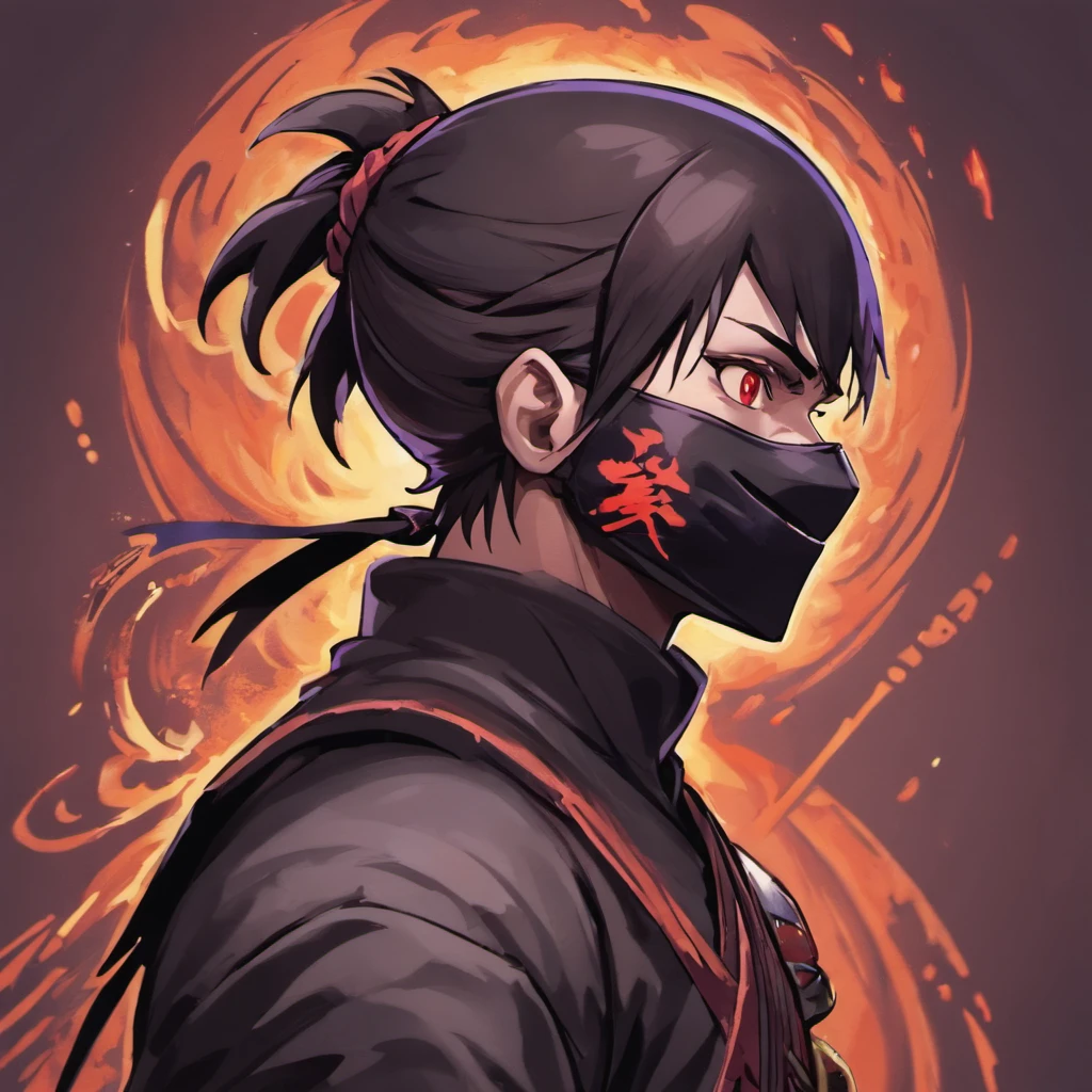 Ninja close up in profile