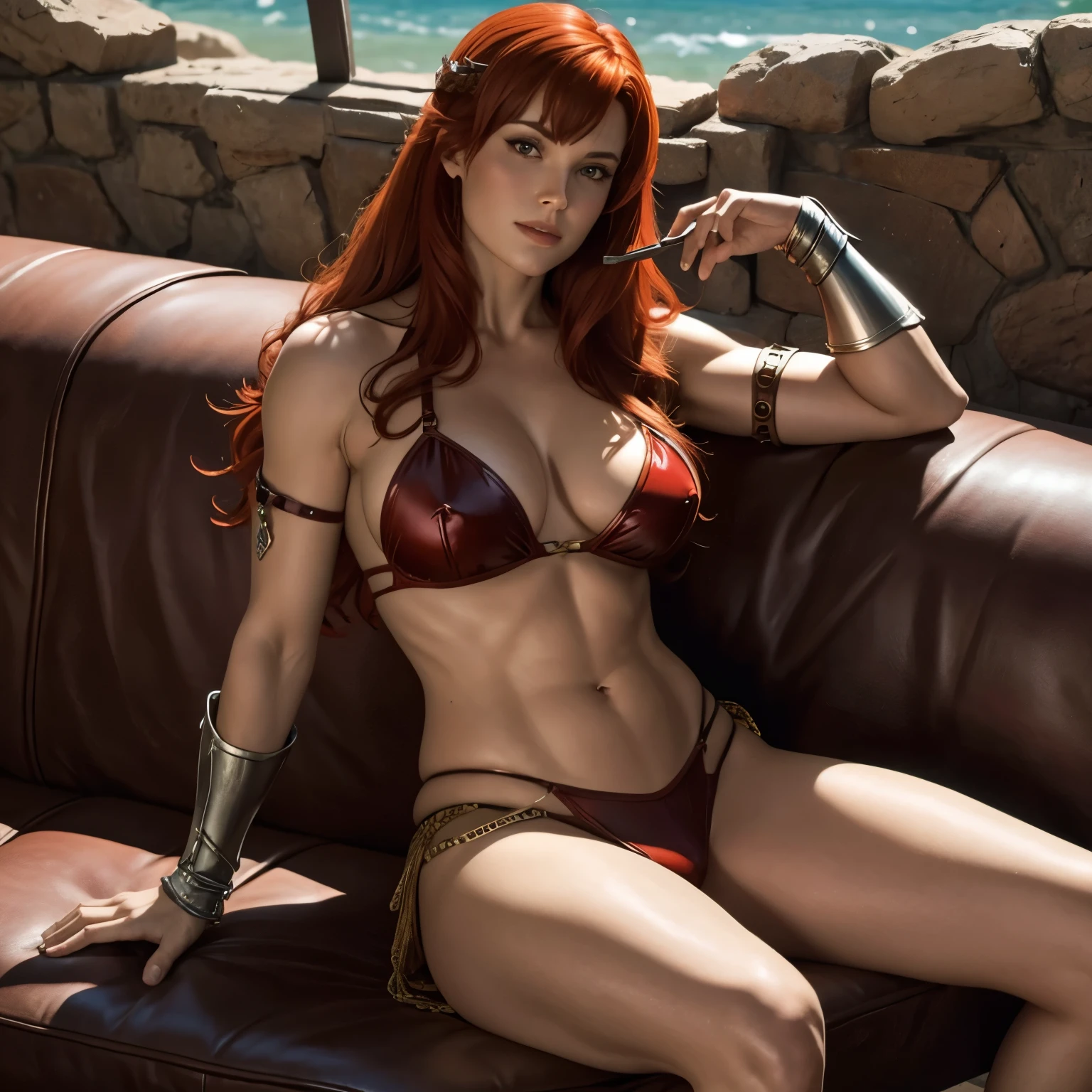 red sonja,(manspread),perfect body,