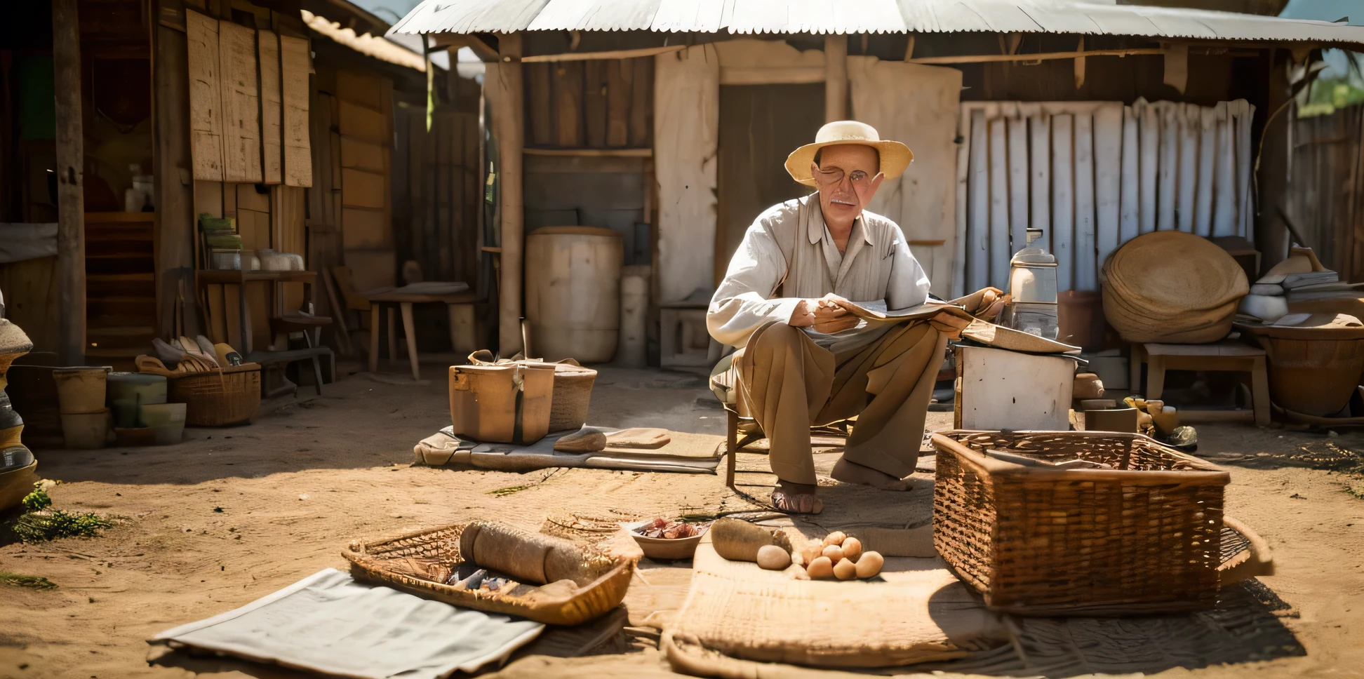 Joseph (a white man) lived a simple life, content with his work and the love of his family.