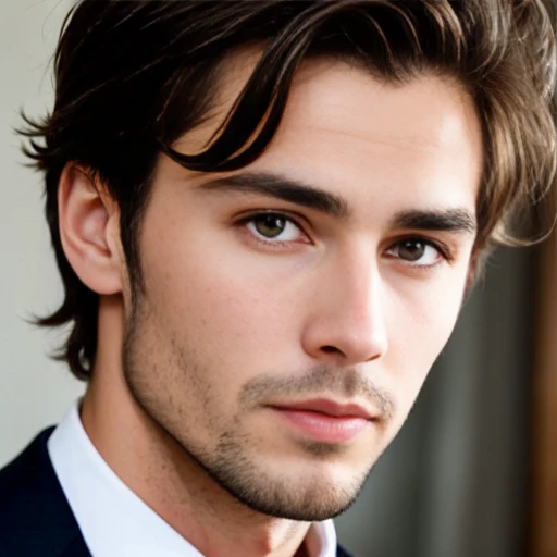 heartthrob french man focus on face