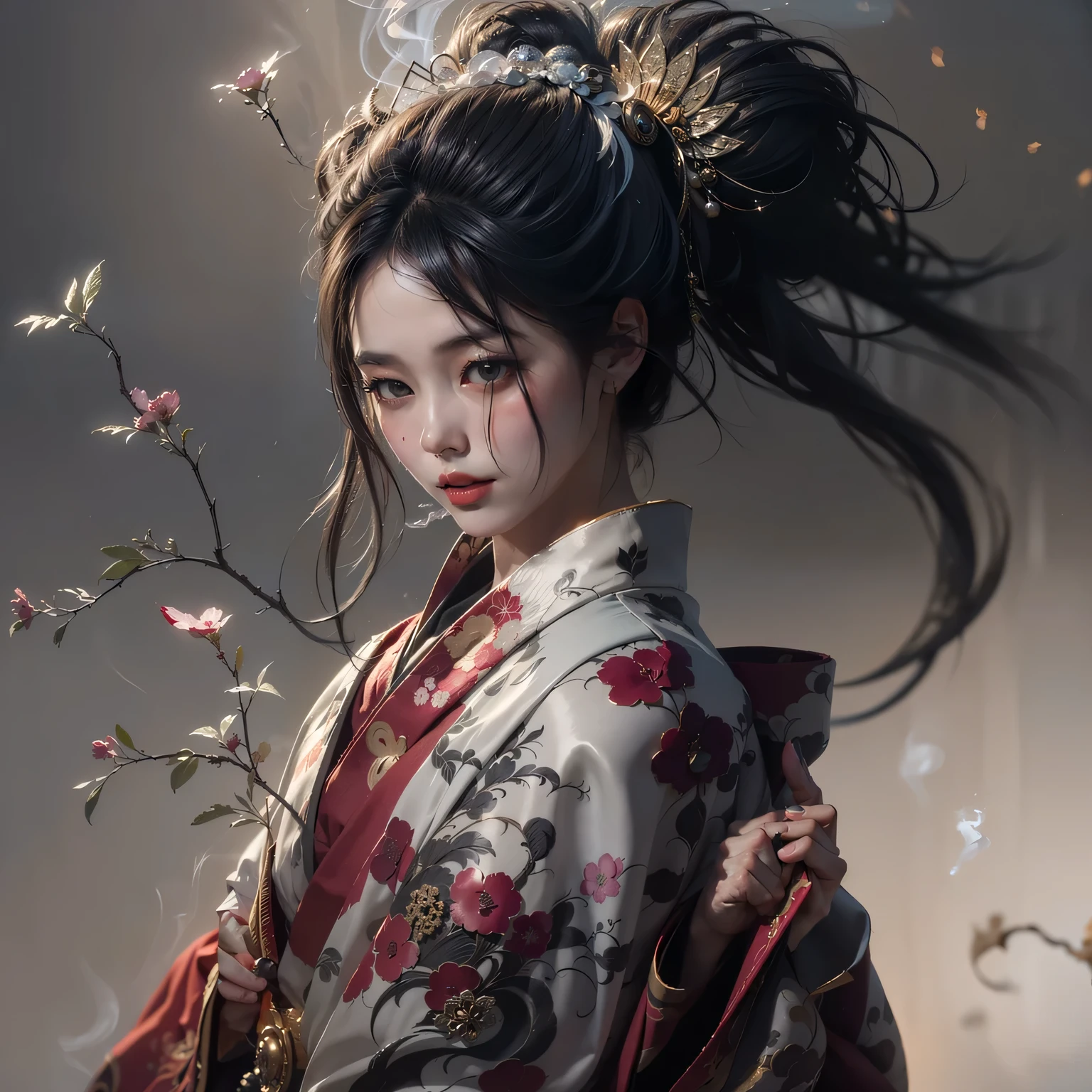 Completely erase the original image
Repaint the kimono
