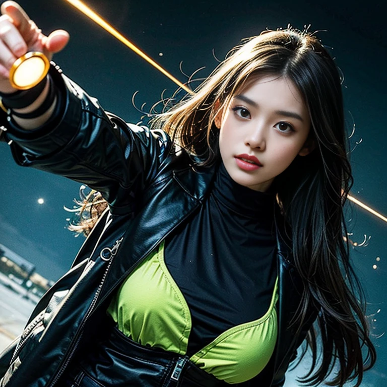 (High resolution、masterpiece:1.2)、Super detailed、(Photorealistic:1.37)、SF、Adventurer、Explore ancient ruins、Gorgeous detailed face and figure、Ideal proportions、Big Breasts、Beautiful long straight hair tied in a braided ponytail、blonde、Dynamic pose、Dynamic angle、treasure hunter、interstellar background、Advanced technology、Glowing Light、Extraterrestrial relics、Exciting action、Breathtaking landscapes、Amazingly detailed alien architecture、Ethereal colors、天bodyの雰囲気、Out-of-this-world scenery、laser weapon、Intense emotions、Adrenaline-pumping adventure、Thrilling suspense、Action-packed quests。Distant future、A young and beautiful woman、見事な特徴と完璧なbody型で、大胆かつ恐れを知らないtreasure hunterとして描かれ、Explore the depths of ancient extraterrestrial ruins in outer space。This work、信じられないほどのHigh resolution(highest quality、4k、8k、High resolution、masterpiece:1.2)とSuper detailed(Photorealistic:1.37)Proud of its depiction of、The face of the hero、body、Captures every intricate detail of the surrounding environment。SFジャンルに重点を置いたThis work、Advanced technology、魅惑的なinterstellar background、Introducing the scenery of another world。キャラクターのDynamic poseと角度が、It adds energy and a sense of adventure to the scene.。彼女の長く美しいblondeの髪は細心の注意を払ってポニーテールに編み込まれており、Enhances aesthetic appeal、全body的な外観に優雅さを加えています。treasure hunterとして、She encounters various relics and ancient structures。それらは絶妙なディテールでEthereal colorsで描かれ、The celestial atmosphere captivates the audience.。In this work、The protagonist engages in a thrilling quest、It also features intense emotions and adrenaline-pumping action as you face dangerous challenges.。laser weaponと未来的な要素がSFの雰囲気を醸し出し、視聴者に視覚的に驚異的で没入感のあるbody験を提供します、natural breasts
