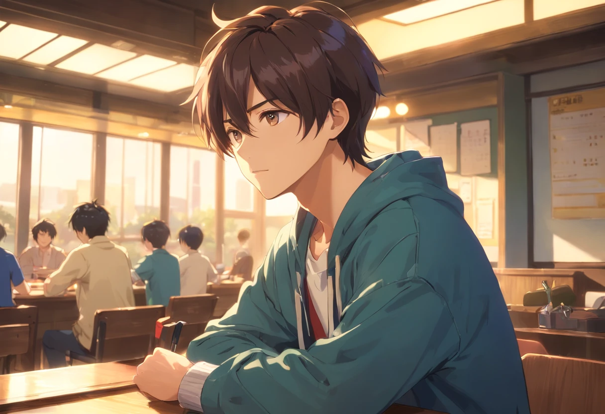 Makoto Shinkai Anime Style、Anime Art、(creation:1.4),(HDR),moe,Strongest configuration、High resolution、Men's Models、(Protagonist Boy,male protagonist)、Slim body、(Young Man、Detailed man、cool:1.4、cool:1.4)、((Detailed manface:1.4))、(A charming and bright personality)、Sunny、Natural light、motel、Innocent Boy、Pure Boy、Representative men、God Man、youth、Male sports club members、Ace Member、face、refer to、hand、smart、全日本高校生マスターコンテスト入賞者のcool男子高校生のホモゲーム、((We, the male students, were forced to become homosexuals by homosexual coercion.、We are still being subjected to unjust gay rape))、I'm the female end