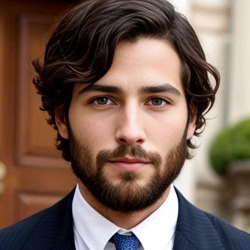 Color photo beautiful  Asmonean jewish man , focus on character's face