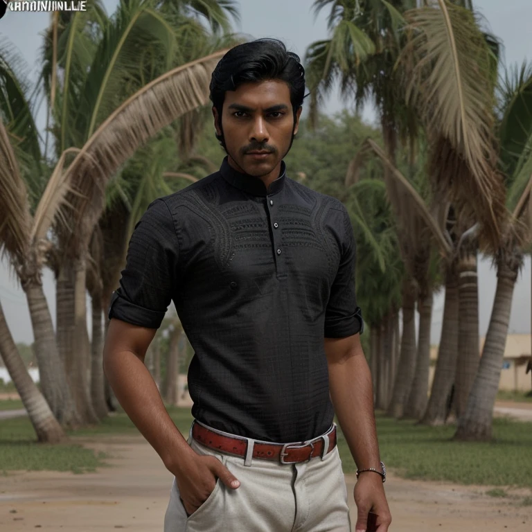 Normal man villege man Indian man slim figure black hair villege background stylish man handsome man