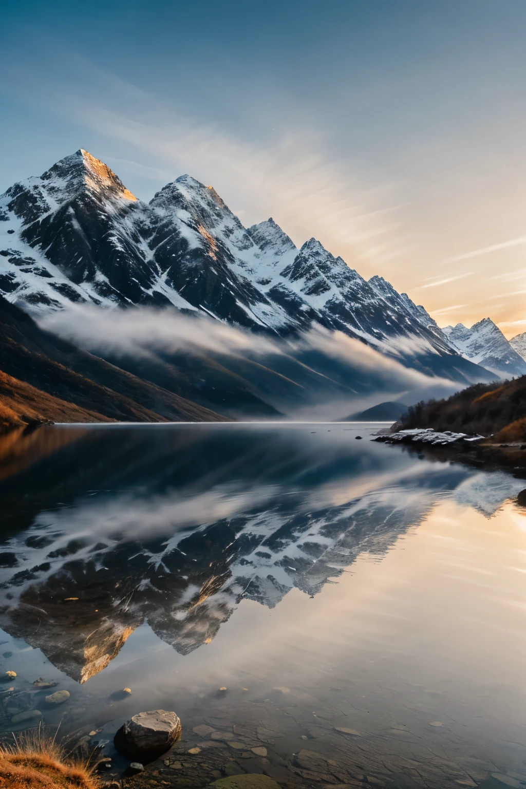 Embark on a visual odyssey through the mesmerizing vistas of Munsyari's Panchachuli Peaks, where hyper-realism comes to life, bringing every nuance of the landscape's awe-inspiring splendor to resplendent detail. Captured with the unparalleled precision of a Canon R5 camera and the versatile 70-200mm lens, this masterpiece showcases intricate mountainous terrain with sharp focus, texture, and realistic depth. The scene, bathed in the soft light of dawn, embodies the essence of real life, with detailed roughness and crystal-clear resolution that leaves you feeling as if you're right there