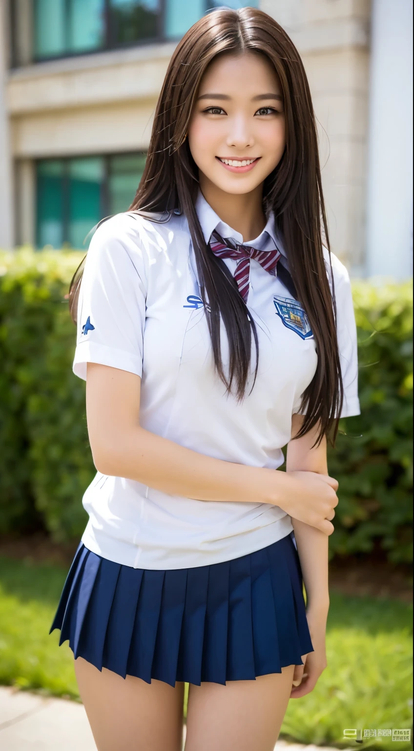 (((Full Body Lesbian)))、((Girls' High School Uniforms))、((1people))、Close to the topic、((School building)))、(((smile)))、(((Girls' High School)))、((Beautiful girl))、((Cute sexy pose))、Photorealistic、Beautiful fine details、Hyperrealism、High Contrast、Ultra HD、Realistic skin texture、Best image quality、highest quality、超A high resolution、Fine details、With great care