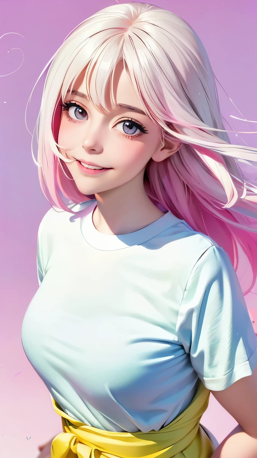 a cute , pink lips, wearing a bright white shirt, in the style of the soft aurorapunk color palette, an anime illustration of her face, animated gifs, hand-drawn animation, charming sketches, soft and bright, hazy romanticism, superplane style, white--air background 1:1--niji 5--expressive style 