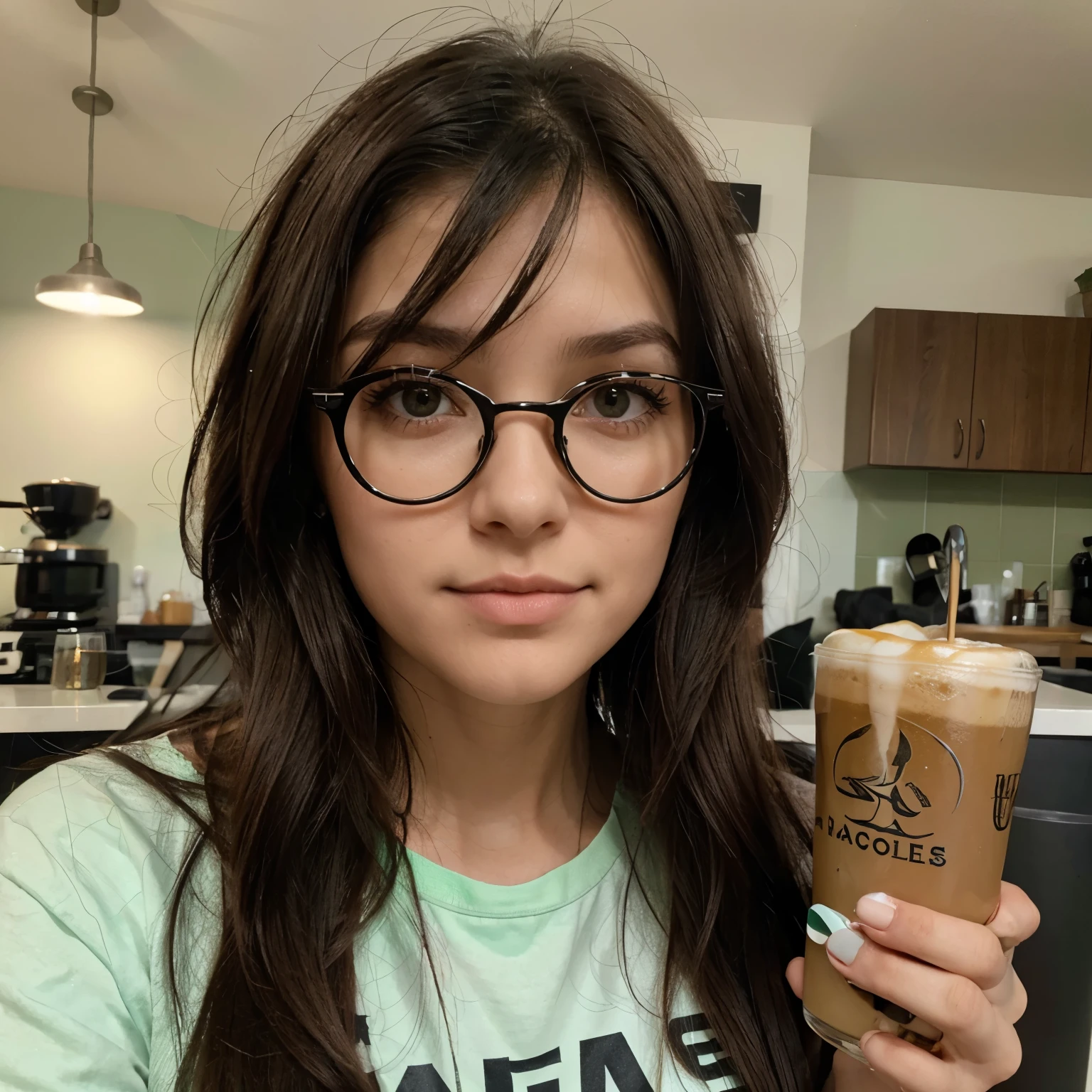 Una chica con cabello largo crespa con ojos verdes y cafes con lentes