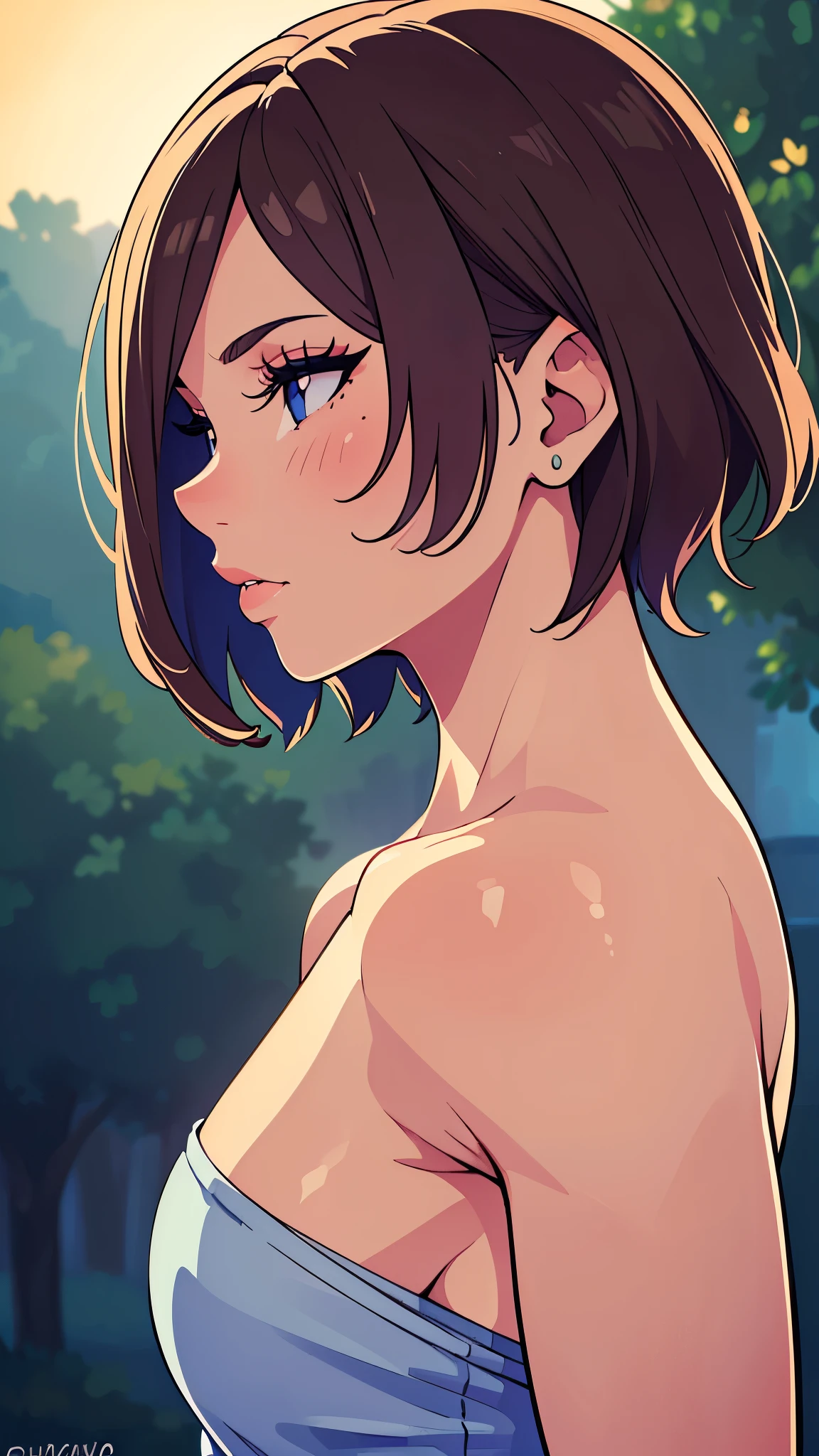 (best quality,4k,8k,highres,masterpiece:1.2),girl,side view,profile side view,beautiful detailed, short hair eyes,beautiful detailed lips,long eyelashes,medium:portraits,vivid colors,soft lighting, perfect side view, looking straight 