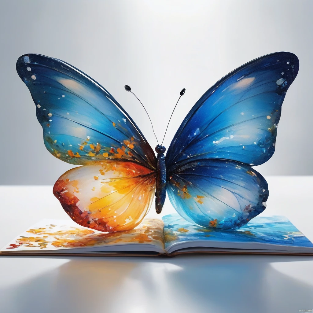 Produced by ais-rcn，8k Photo，letter，Like a blue butterfly，Dancing with the Pen，Transform ideas into beautiful works of art，Flexible，Side light