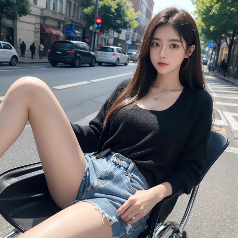 A beautiful girl in the street