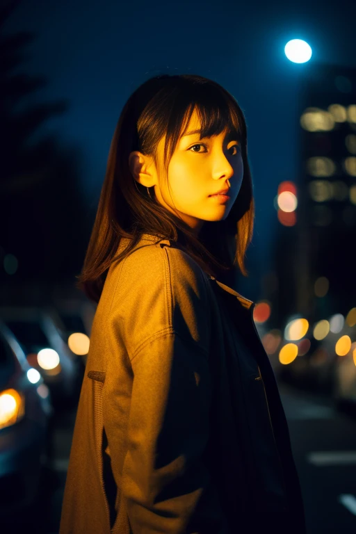 17 years old japanese school girl、With the neon lights of the night city as a background、A situation where you're going to break up after playing、A happy smile and an idol-like face、semi-long、Smiling with teeth showing、Tabletop, highest quality, 8k, Teen, alone,Violet, Gardenias, Delicate girl, Upper Body, Digital SLR, View your viewers, Frank, Sophisticated, Zola々right, Thin arms, Professional Lighting, Film Grain, chromatic aberration, (Eyes and facial details:1.0), (Bokeh:1.1) , , Sailor suit ,