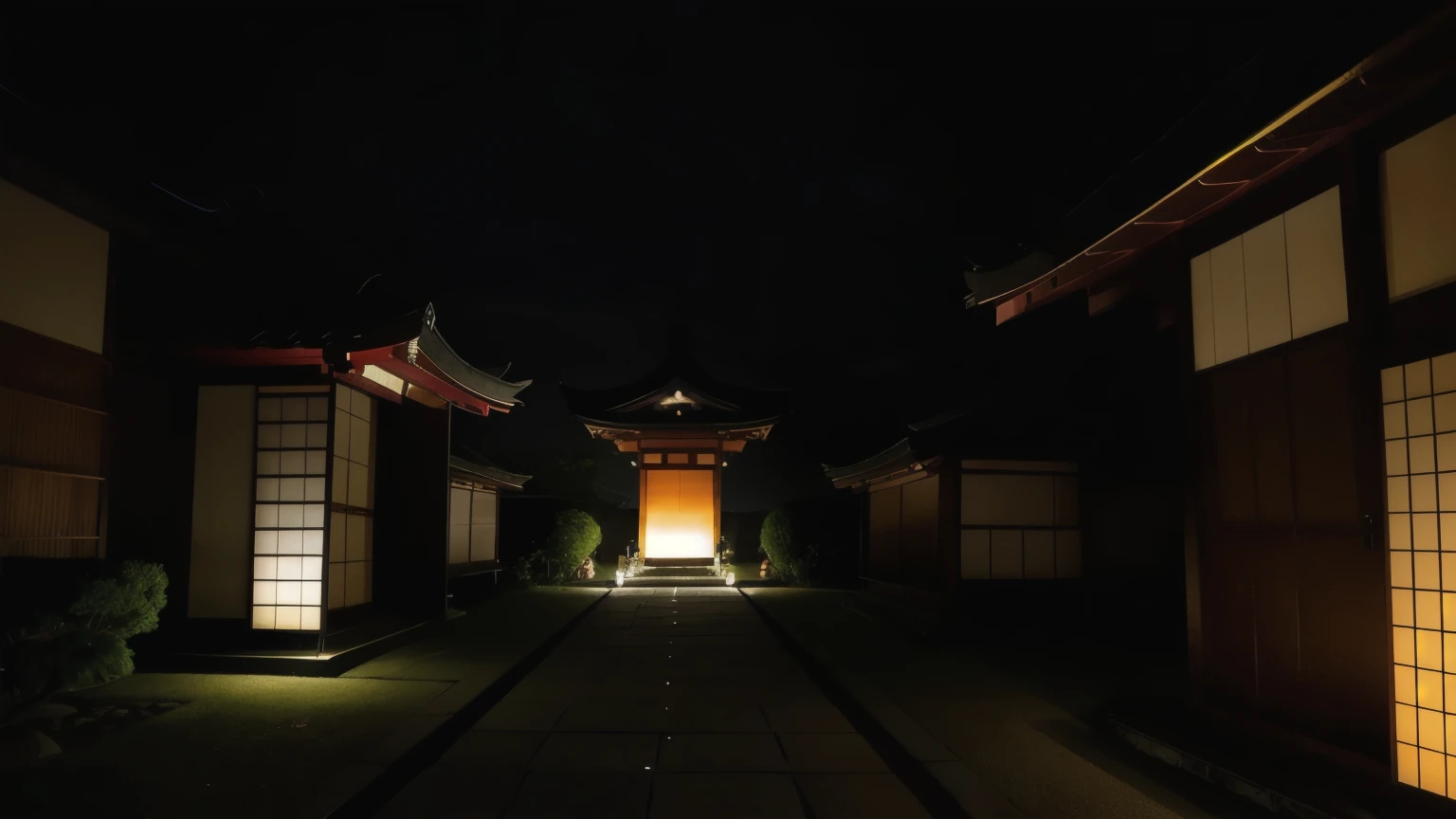 Photography of Japanese grave,A lot of tomb,there are something like ghost,in midnight,a lot of lights old school,Chouchin,Hinotama,Ohaka,Kanji,Otera,a lot of aura of soul,horror movie Japanese,horror game,Sadako,Juon,ShamanKing,intricate details, extremely detailed, incredible details,there are no human,no human stylized object,no samurai,no ninja,