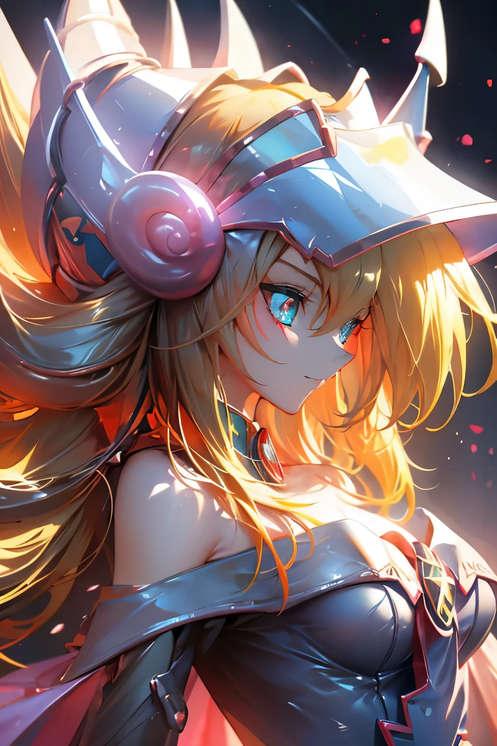 Hatsune Miku disfrazada de dark magician gils.