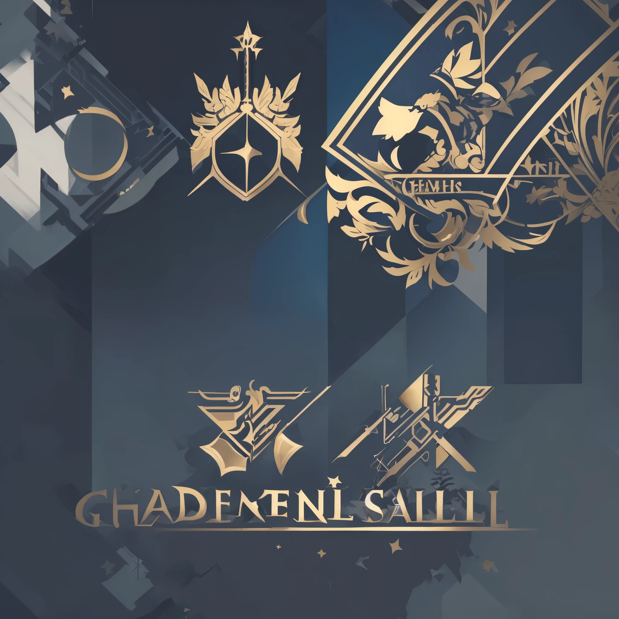 THE GENERALS logo with a hero and sword theme in elegant dark blue and black